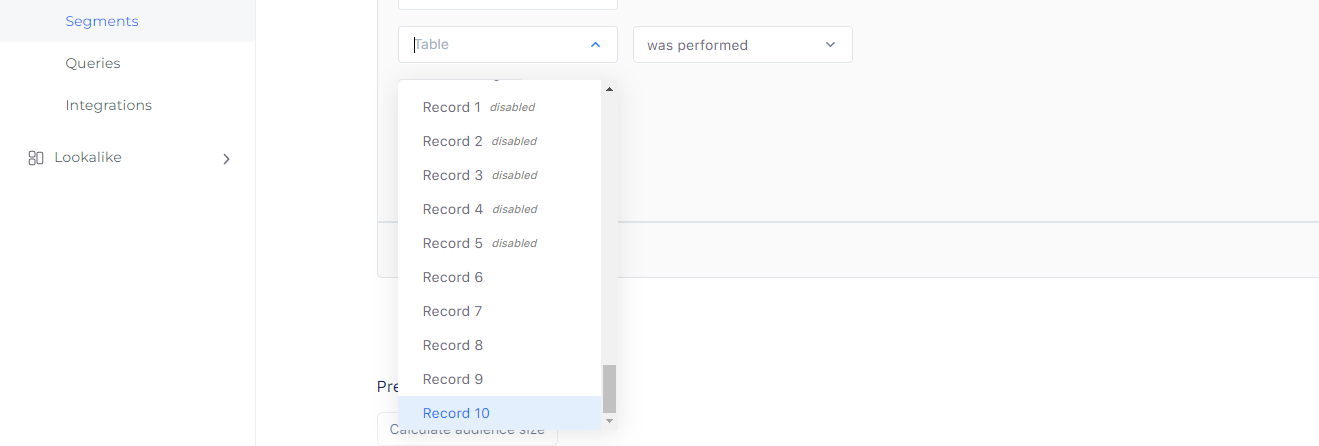 Disabled and enabled records in Segments! 